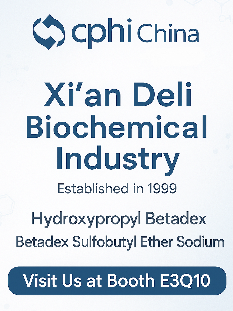 CPHI Sinis MMXXV Preview: Hydroxypropyl Retadex et Sulfobutyl Aether Sodium Solutions Take centrum scaena at Xi'an libera est umbraculum E3Q10