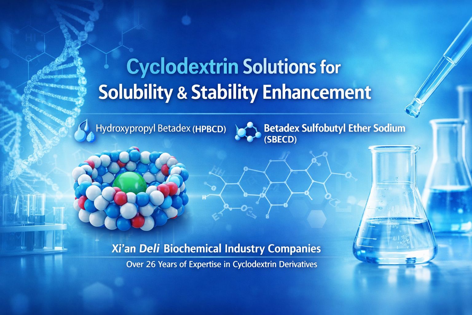 Cyclodextrin-Solutions Substructio pro Solubilitate et stabilitate Enhancement